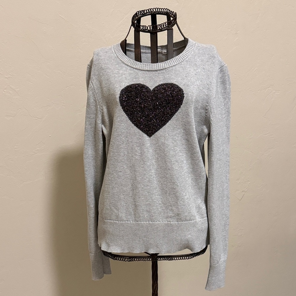 GAP Gray Sweater with Black Heart